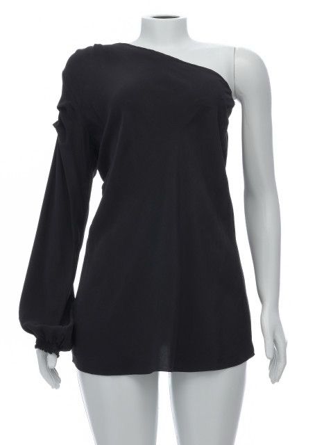 Blusa Mixed Um Ombro Preta