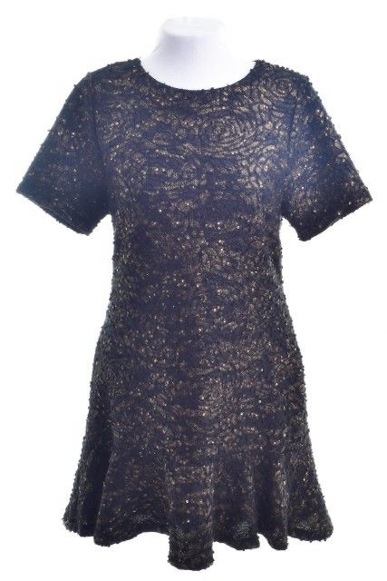 Vestido Mixed Preto Paetês