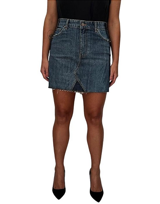 Saia Rosa Chá Azul Jeans