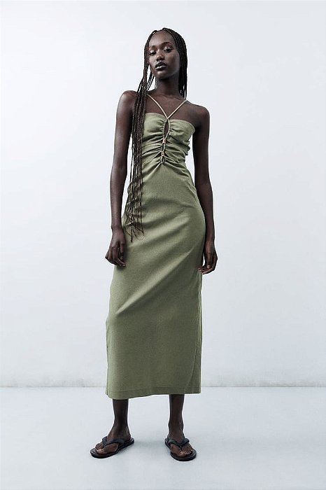 Vestido Zara Verde Pistache Decotes