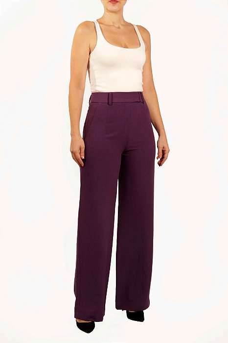 Calça Reta Mixed Roxa