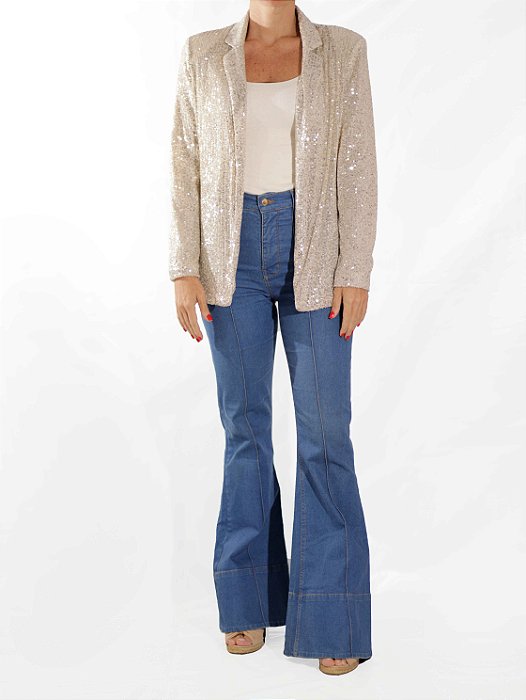 Blazer Bluesteel Prata Paetês
