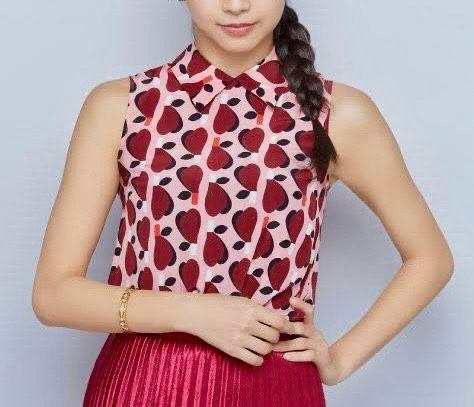 Blusa Miu Miu Estampada Rosa - Vermelha