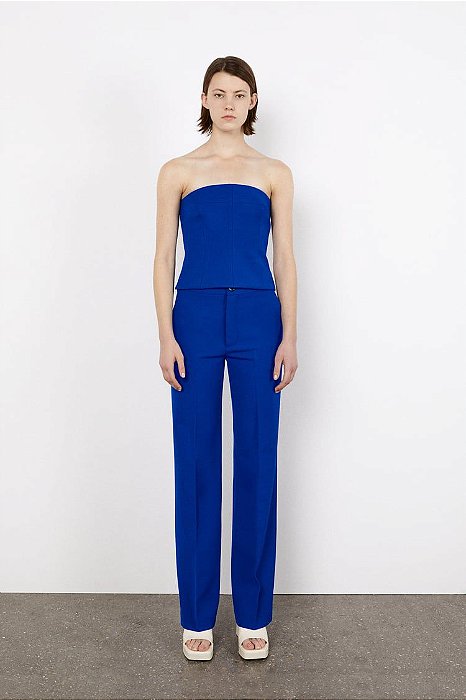 Calça Zara Pantalona Azul Caneta