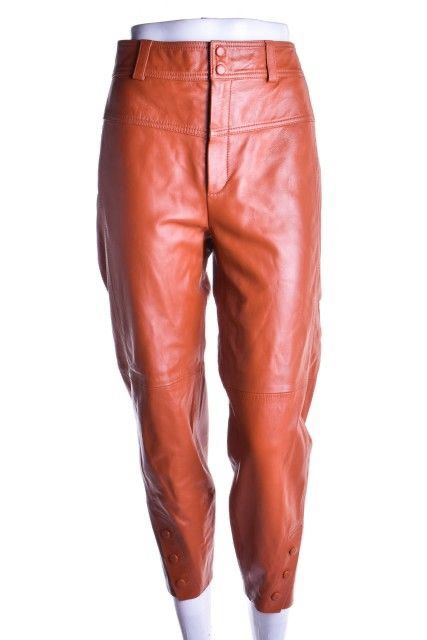 Calça Cris Barros Caramelo Couro