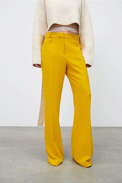 Calça Zara Pantalona Amarela