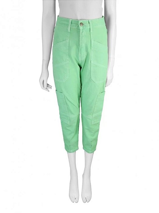 Calça NV Brim Cargo Verde Água