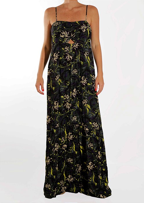 Vestido Animale Verde Estampa Folhagens