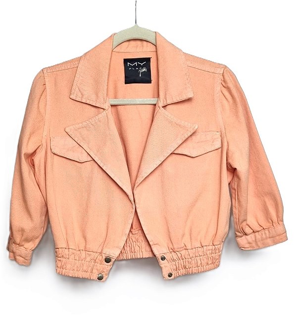 Jaqueta Cropped MY Place Jeans Laranja