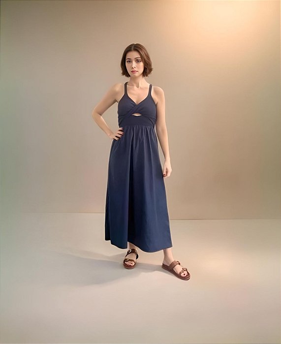 Vestido Cris Barros Azul Marinho