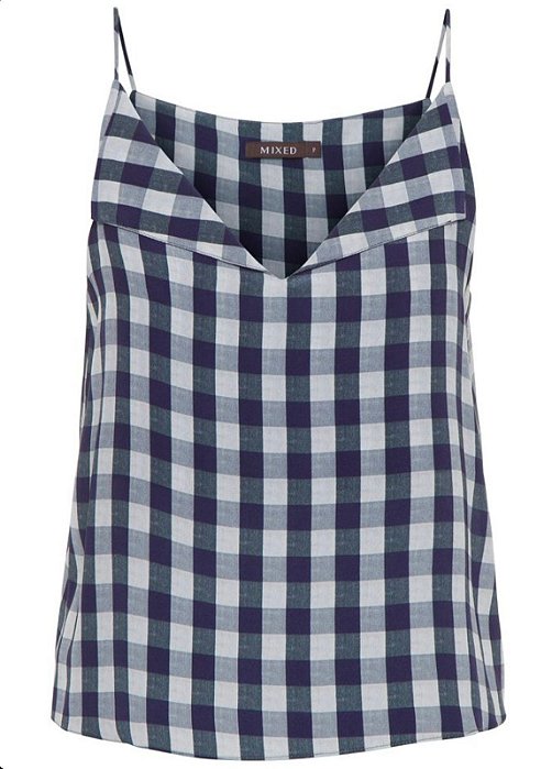 Blusa Mixed Preto e Branco e Branco Xadrez
