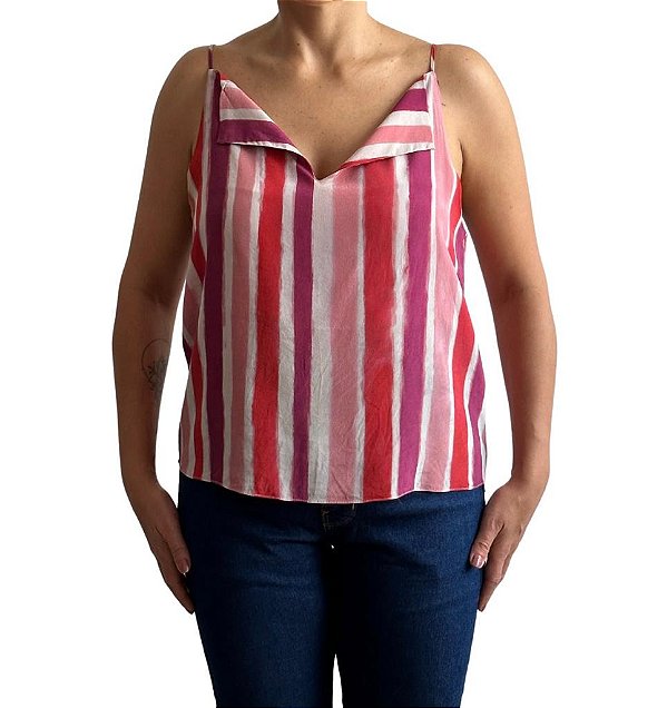 Blusa Mixed Listras Tons de Rosa