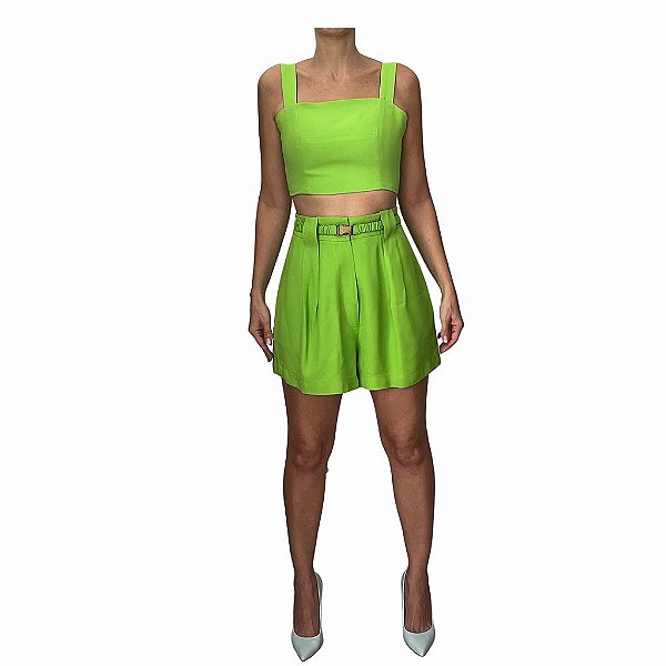 Short NV Verde com Cinto