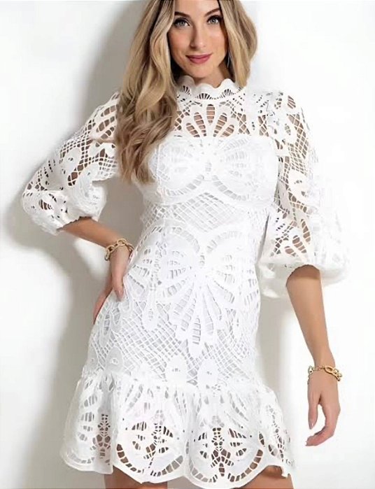 Vestido Bhava Renda Branco