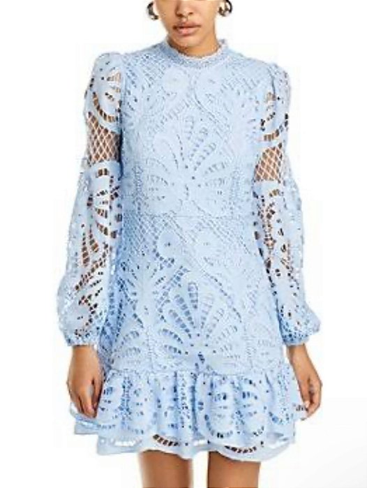 Vestido Bhava Renda Azul Bebê