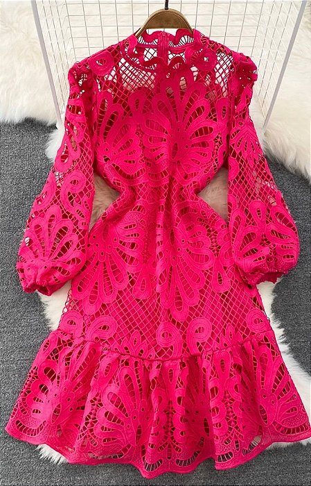 Vestido Bhava Renda Rosa Pink