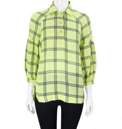 Camisa Andrea Marques Amarela Xadrez