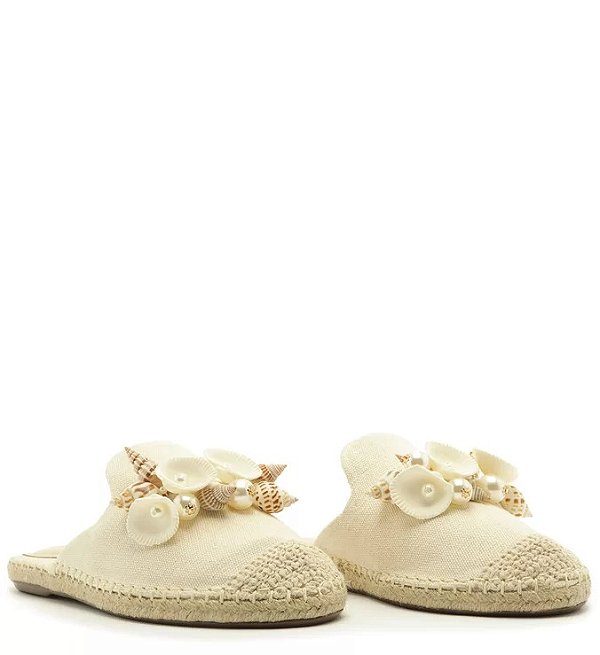 Mule Schutz Modelo Espadrille Seashell Bege
