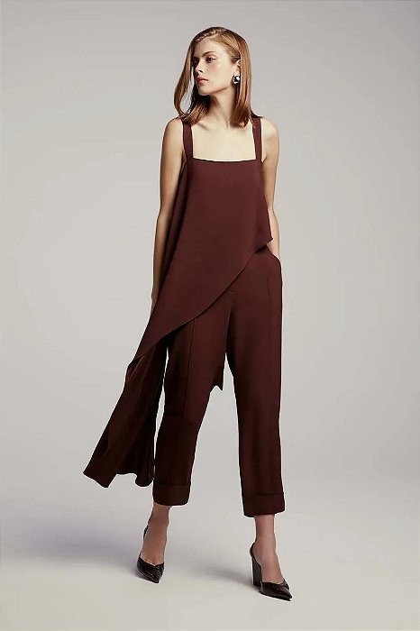 Blusa Túnica NV Marrom Modelo Maristela