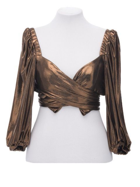 Cropped Bobô Metalizado Cobre
