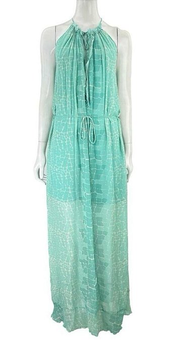 Vestido Longo Animale Verde Estampa