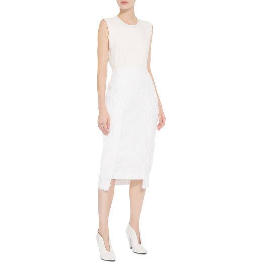 Conjunto Mixed Offwhite Textura Saia Midi + Top