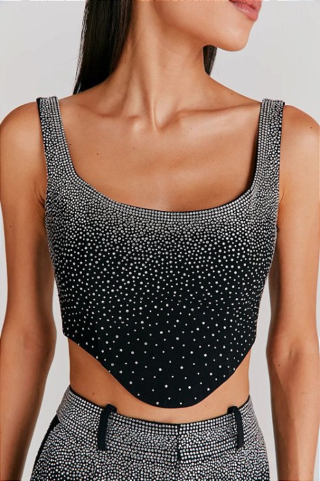 Top NV Preto Modelo Laís Brilhos