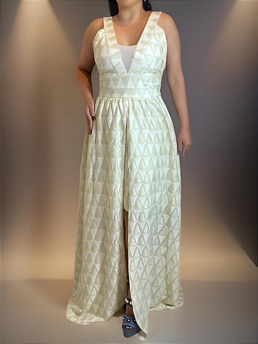 Vestido Kika Simonsen Bicolor Offwhite Lurex