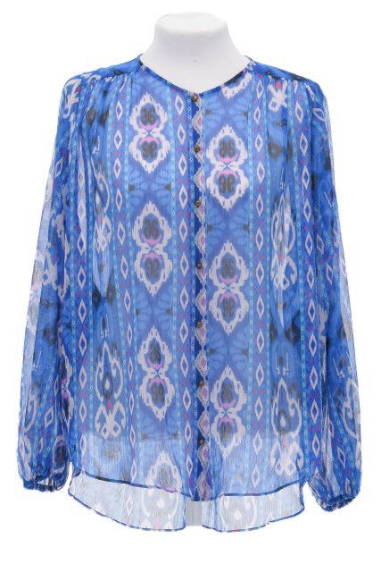 Camisa Zara Azul Estampa