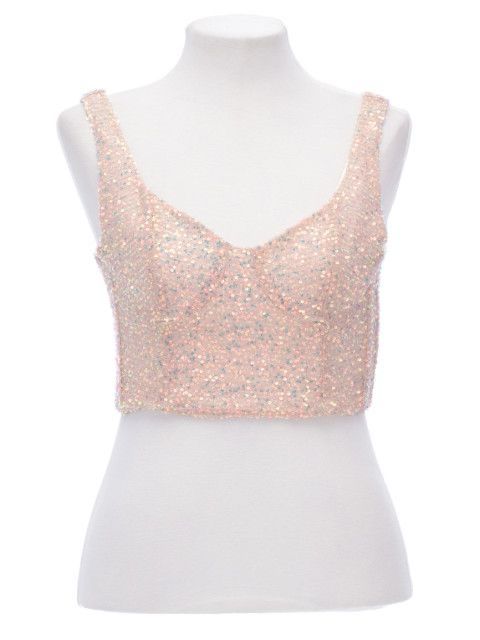 Top Zara Rosa Paetês