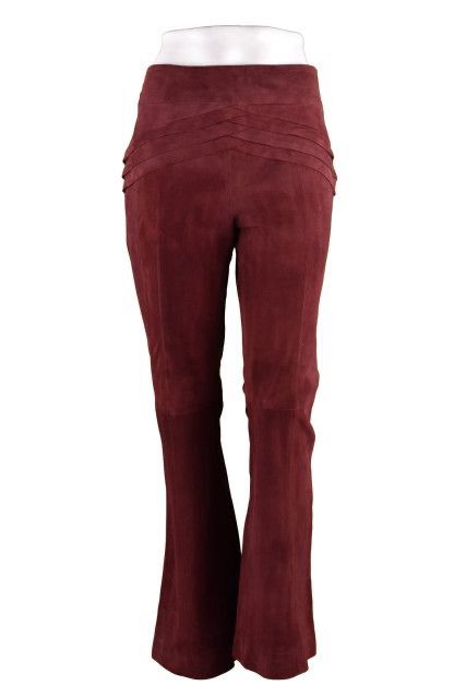 Calça Cris Barros Camurça Bordô