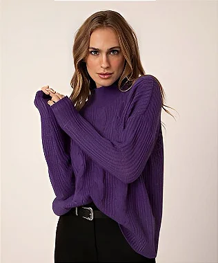 Blusa Bhava Tricot Roxo