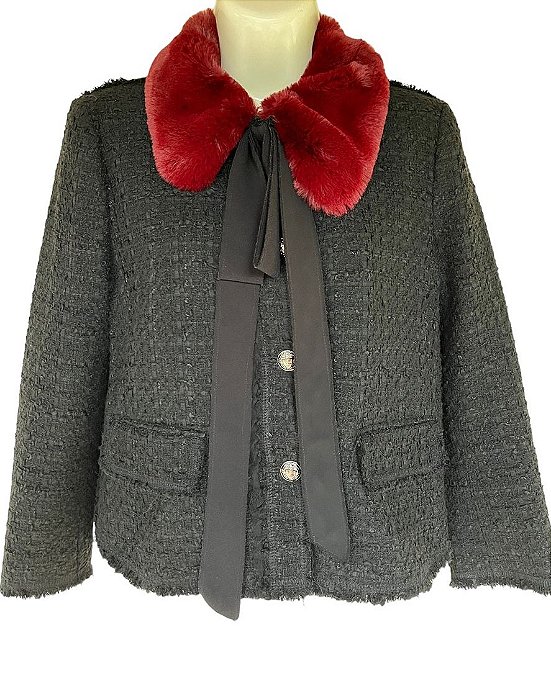 Casaco Zara Preto Tweed