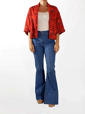 Casaqueto Mixed Coral e Marrom