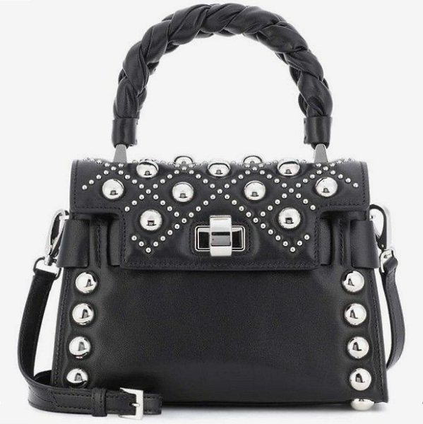 Bolsa Miu Miu Preta Tachas Prateadas