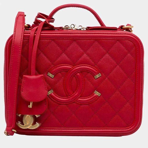Bolsa Chanel Baú Vermelha Fúcsia