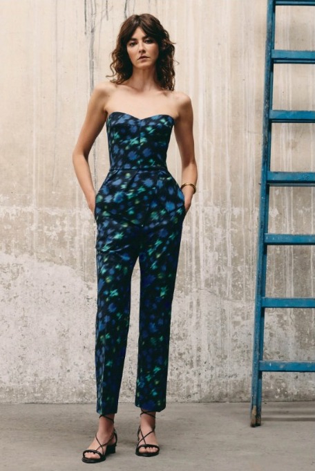 Blusa Andrea Marques Sem Alça Preto Estampa