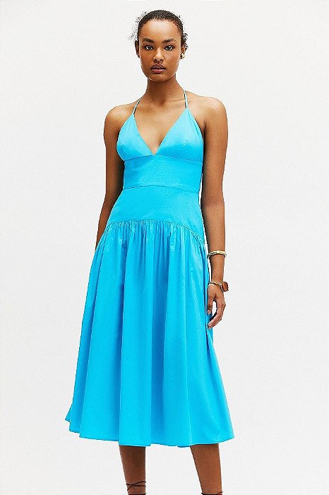 Vestido Andrea Marques Azul Turquesa