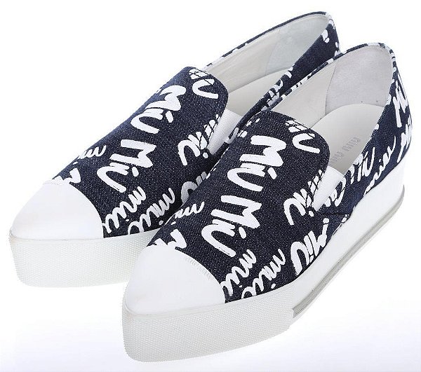 Tenis Miu Miu Jeans Plataforma Logo
