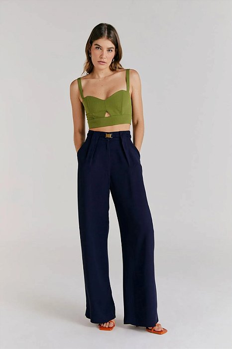Calça NV Azul Marinho Modelo Emilia