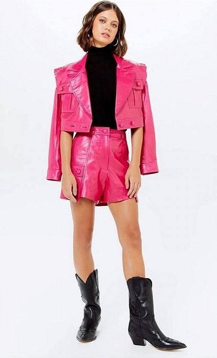 Jaqueta NV Couro Rosa Pink