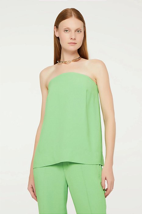 Blusa Sem Alça Animale Crepe Verde Summer