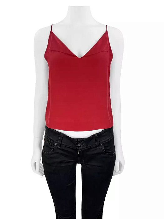 Blusa Mixed Modelo Regata Seda Vermelho