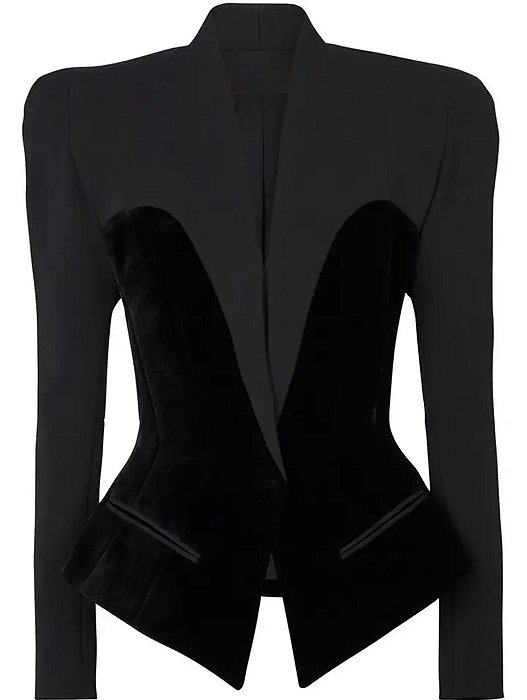 Blazer Bhava Preto com Veludo