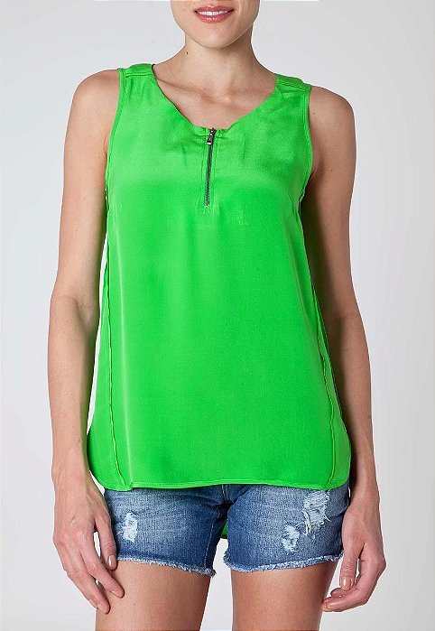 Blusa Animale Verde Regata Seda