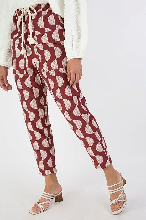 Calça A.Niemeyer Vinho e Offwhite