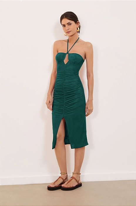 Vestido VIX Modelo Nikka Midi Verde Jasper