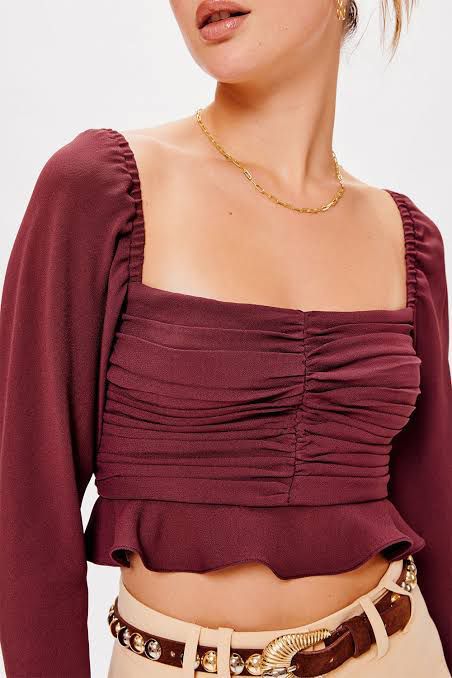 Blusa NV Cropped Modelo Aisha Marrom