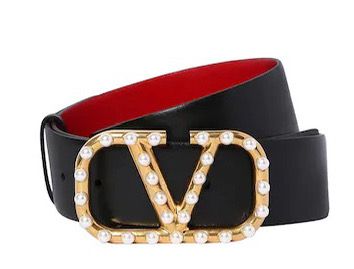 Cinto Valentino Garavani Dupla Face Preto e Vermelho
