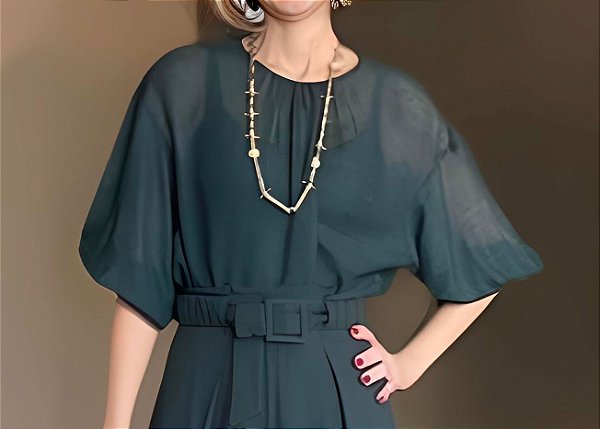 Blusa Zara Modelo Manga Média Verde Escuro